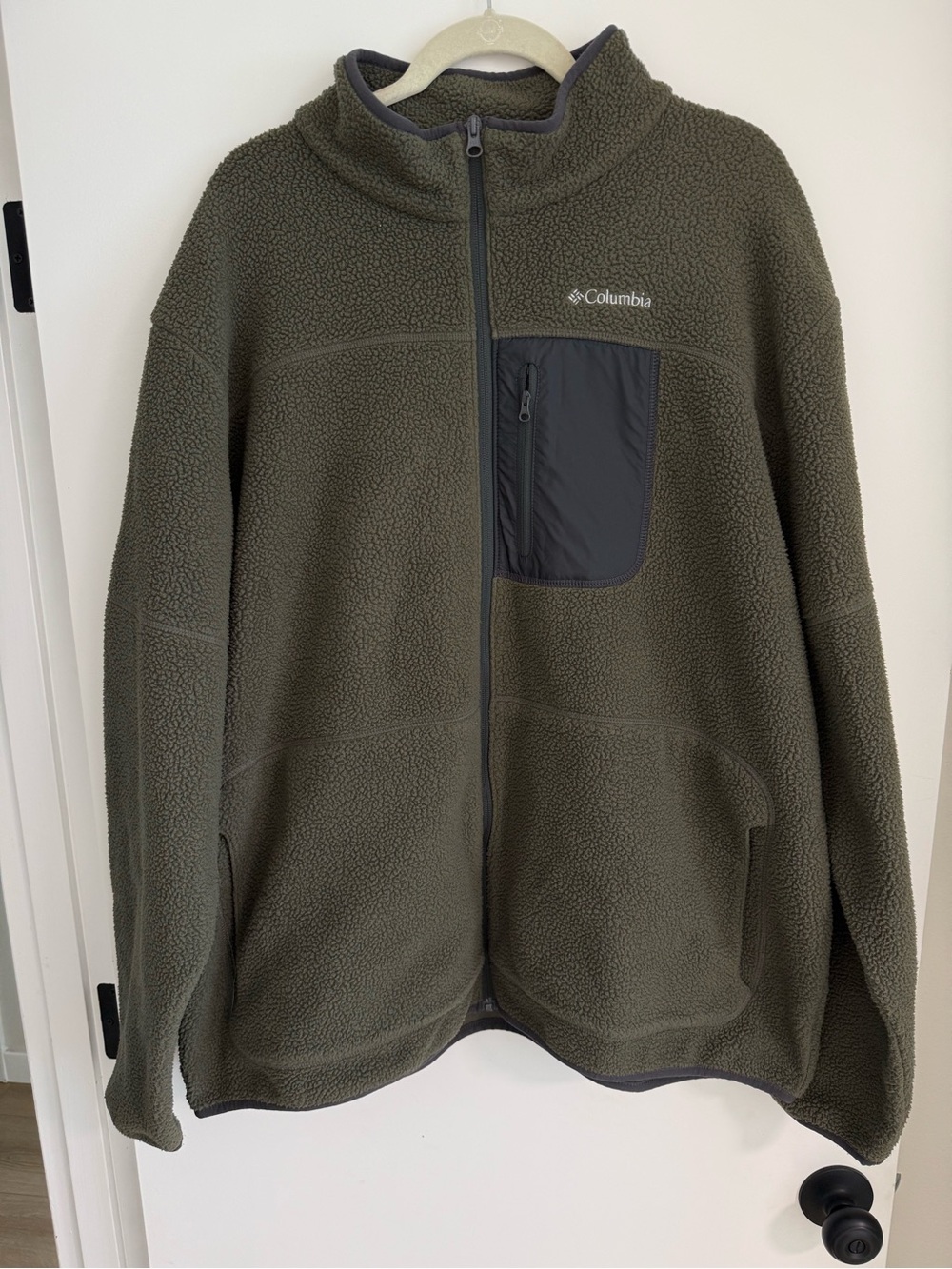 Columbia Men’s Sherpa Fleece Full Zip Jacket Olive Green XXL